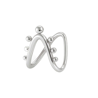 Crossover V Ring with Cubic Zirconia Accents