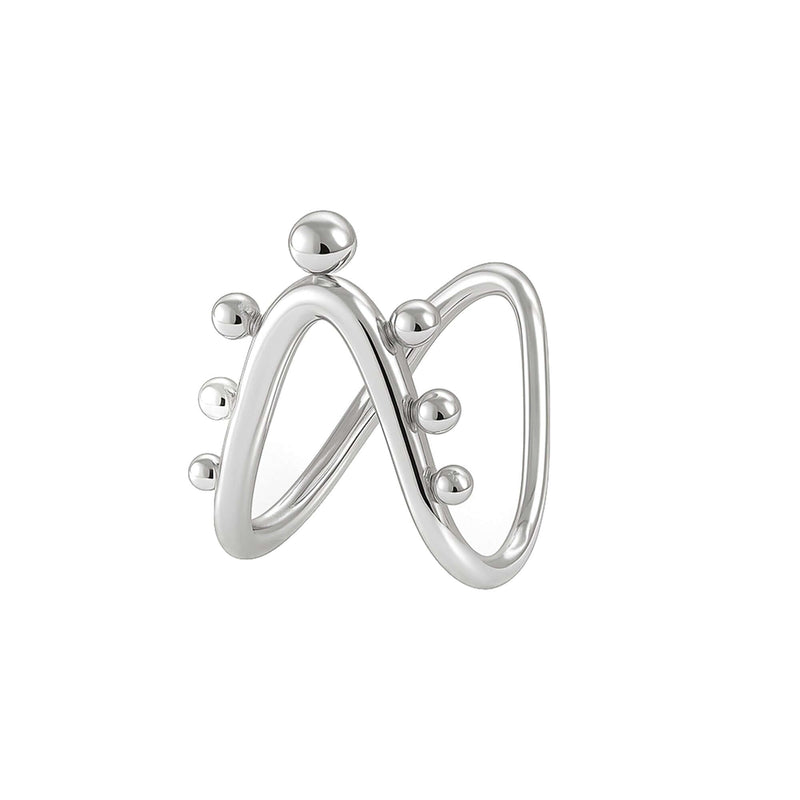 Crossover V Ring with Cubic Zirconia Accents