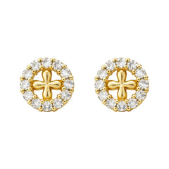 Gold Plated Sterling Silver CZ Halo Cross Stud Earrings