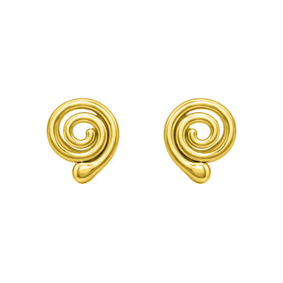 Gold Plated Spiral Stud Earrings