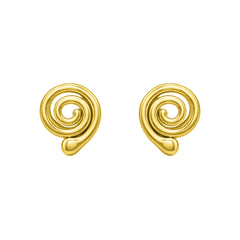 Gold Plated Spiral Stud Earrings