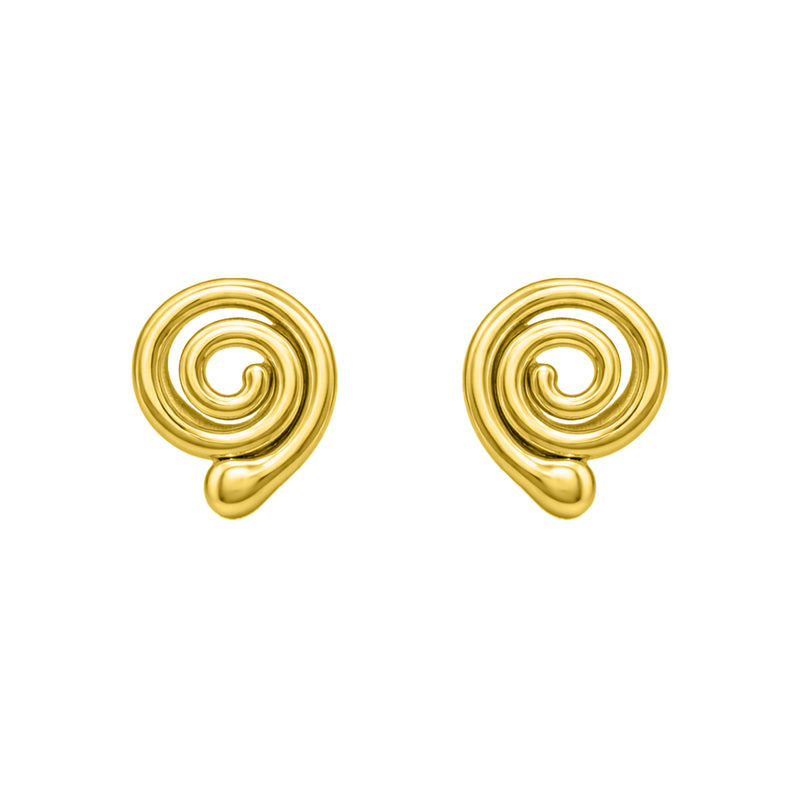 Gold Plated Spiral Stud Earrings