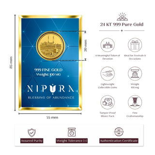 24KT Pure Makka Madina Coin — Premium Gift, 100mg Ultra Thin