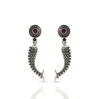 Pink Matsya Alloy Danglers