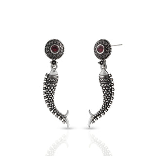 Pink Matsya Alloy Danglers