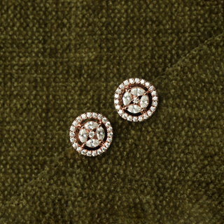Rosegold Aster Brass Stud Earrings