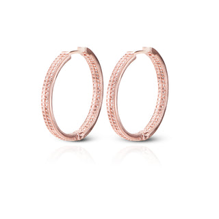 Rosegold Crystal Shadow Brass Hoop Earrings