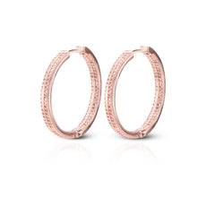 Rosegold Crystal Shadow Brass Hoop Earrings