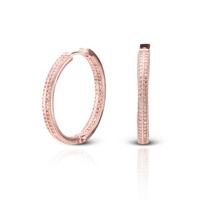 Rosegold Crystal Shadow Brass Hoop Earrings