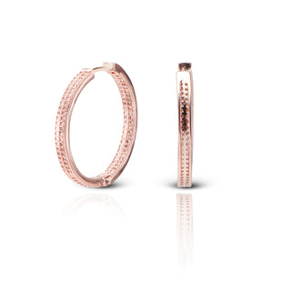 Rosegold Crystal Shadow Brass Hoop Earrings