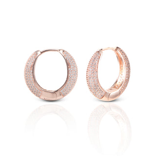 Rosegold Glamour Brass Around Hoop Earrings