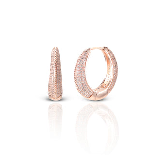 Rosegold Glamour Brass Around Hoop Earrings