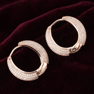 Rosegold Glamour Brass Around Hoop Earrings