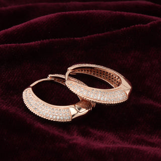 Rosegold Glamour Brass Around Hoop Earrings