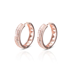 Rosegold Zircon Bold Statement Brass Hoop Earrings