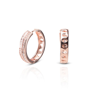Rosegold Zircon Bold Statement Brass Hoop Earrings