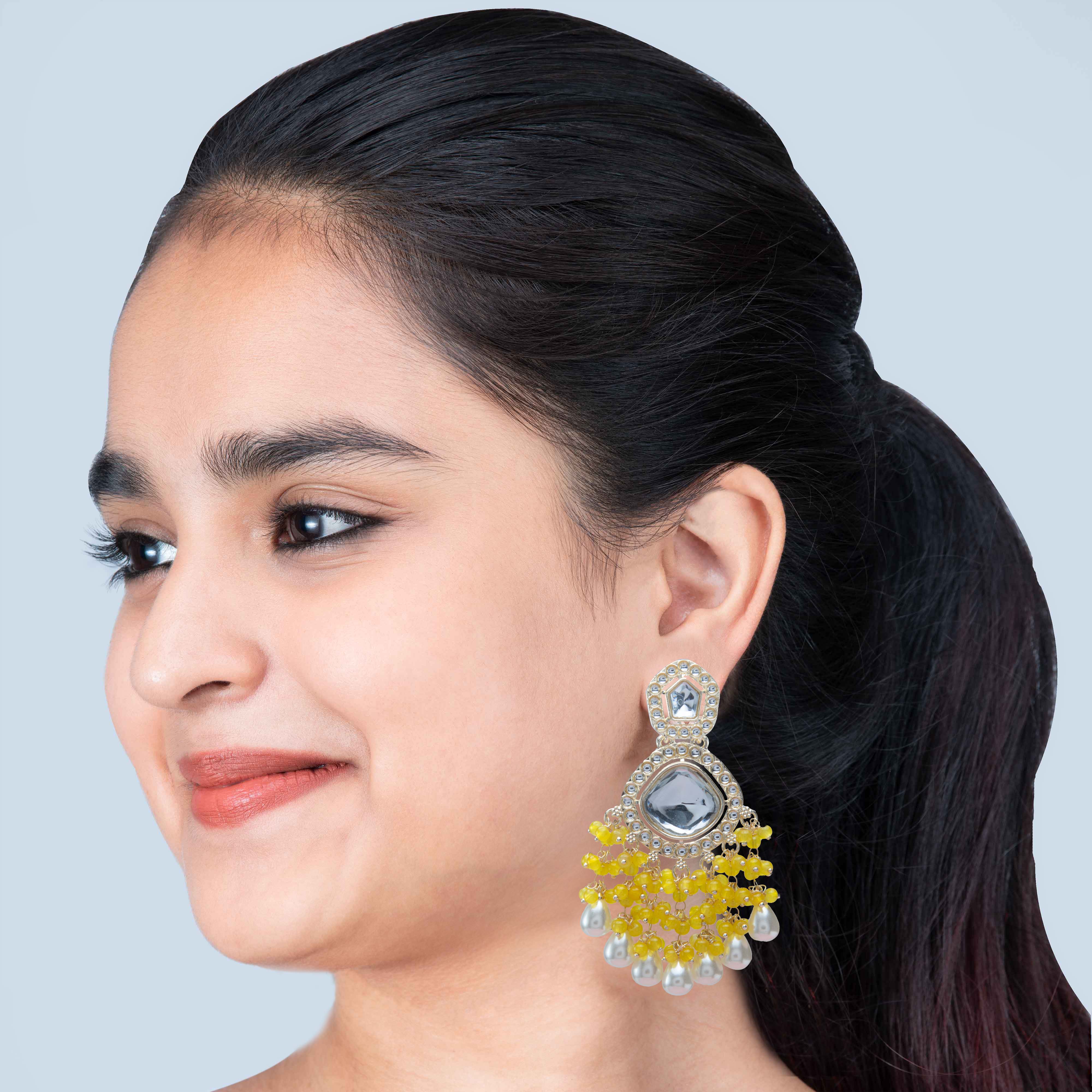 Alloy Dangle Beautiful Multi Color Kundan Earrings For Girls/Women (KDE427)  at Rs 333/pair in Jaipur