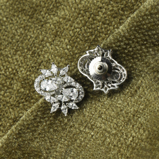 Zirconia Mon Cheri Brass Stud Earring