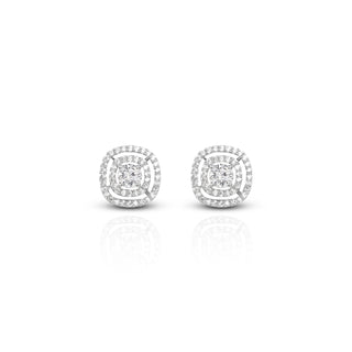 Zirconia Ora Brass Stud Earrings