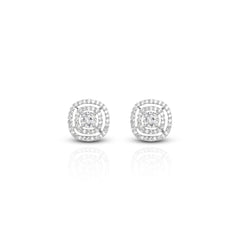 Zirconia Ora Brass Stud Earrings