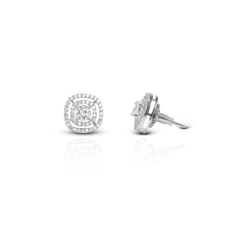 Zirconia Ora Brass Stud Earrings