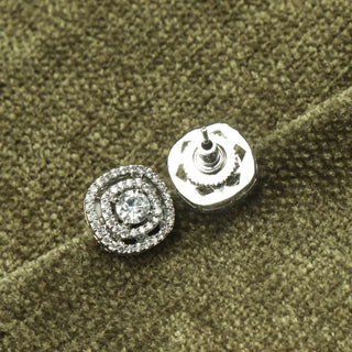 Zirconia Ora Brass Stud Earrings