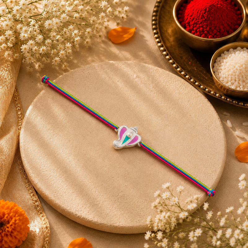 Ganesh 925 Sterling Silver Thread Premium Rakhi for Brothers of any age