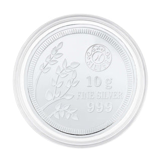 10g 999 Pure Silver Ganesh & Laxmi Coin | Divine Blessings in Blister Packaging