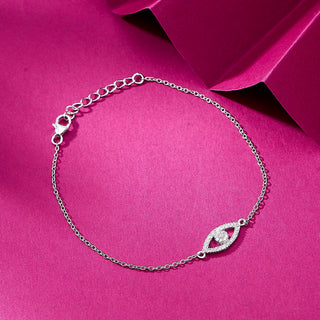 Evil Eye silver bracelet for women Nazariya design in 925 sterling silver, stylish and protective daily wear jewelry