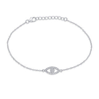 Evil Eye silver bracelet for women Nazariya design in 925 sterling silver, stylish and protective daily wear jewelry