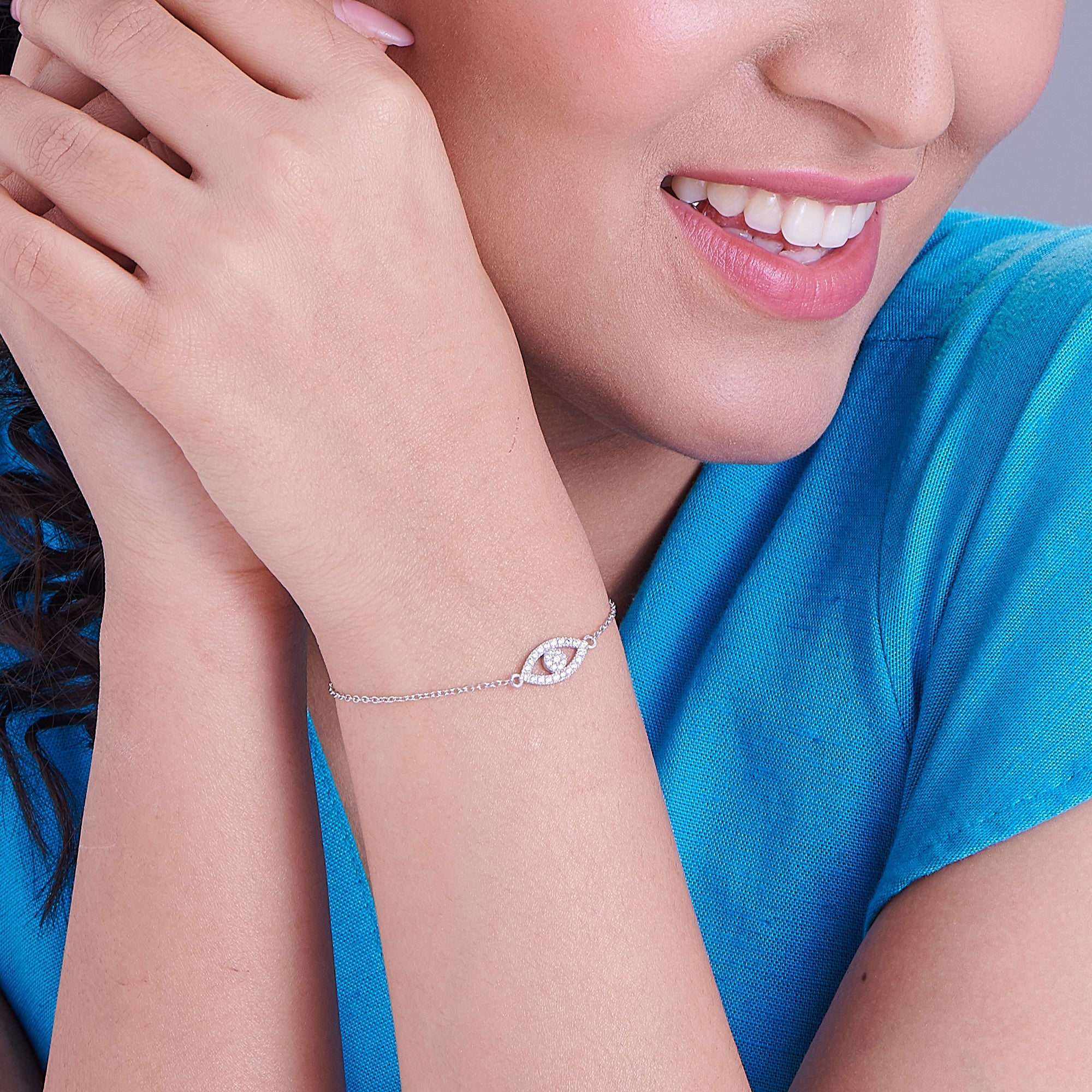 Bracciale Malocchio VENACOLY Con Zirconia Cubica – Amuleto Nazar In Argento Sterling Con Nano Pietre, Gioiello Portafortuna Regalo Per Moglie E Mamma