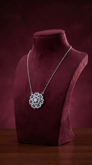 Dark Blue & White CZ Sterling Silver Chain | Nipura