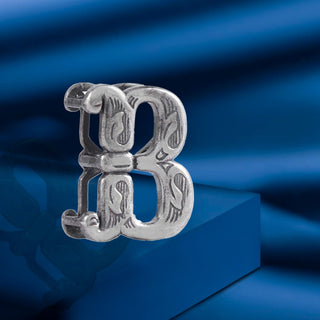Initial B pendant with blue background