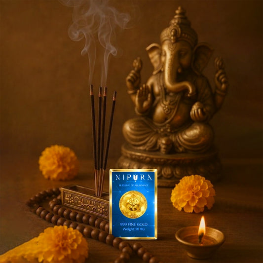 24KT 999 Pure Gold Gift Coin – Rose Design | 50mg | Nipura