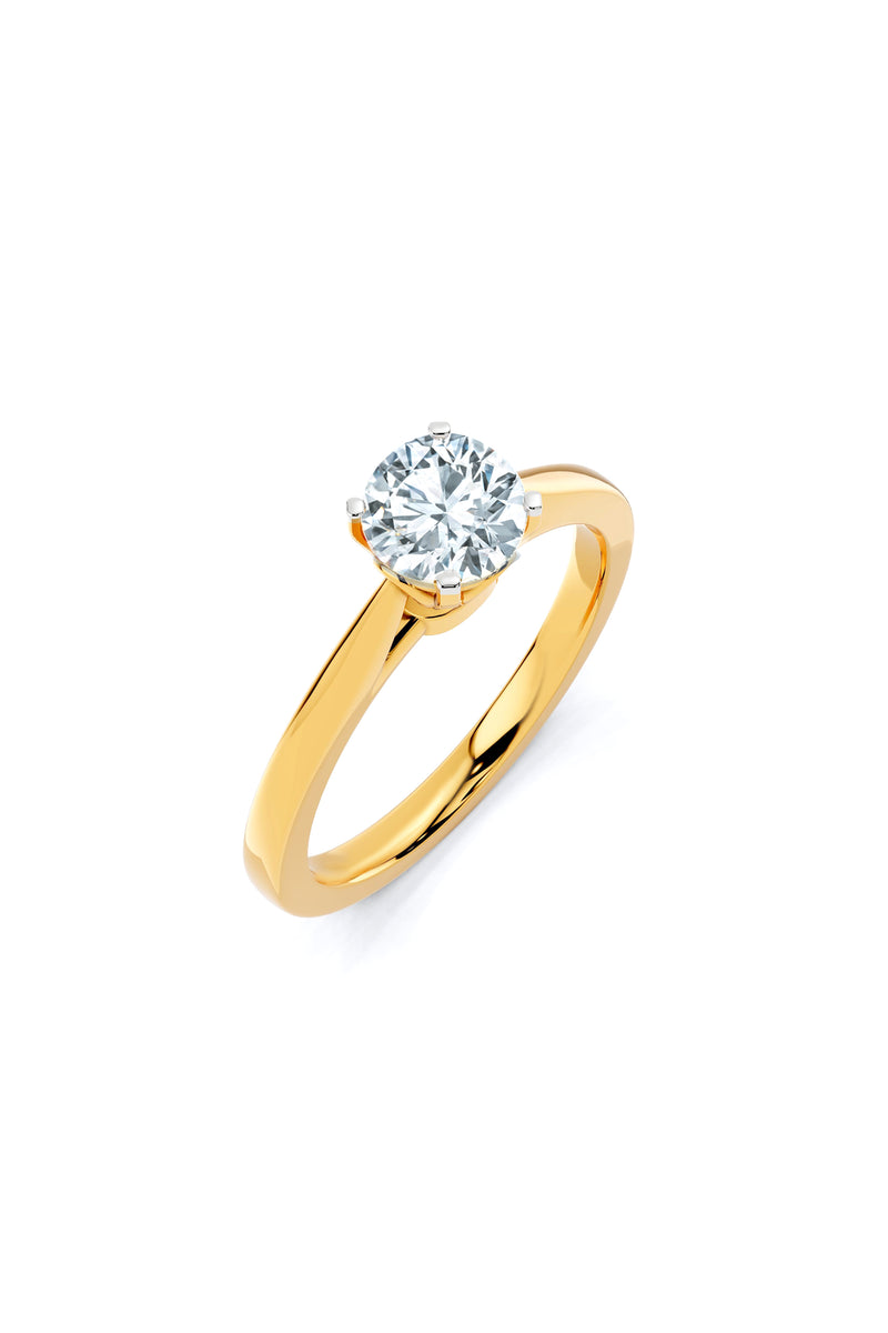 Nipura 925 Sterling Silver Solitaire Golden Classic Ring