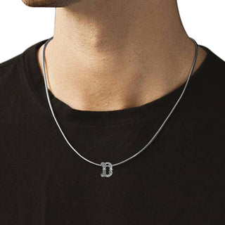 Sterling Silver Initial D Pendant for men